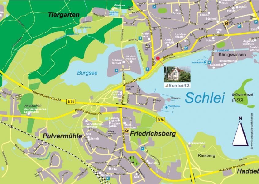 Anfahrtsskizze Ferien-Apartments Schlei 42 - Schleswig